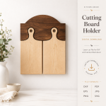 Cutting Boards with Holders Bundle Laser Cut Files | Kitchen Board Stand SVG | Wooden Chopping Board Rack DXF | CNC Glowforge File PDF EPS - Image 8