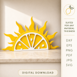 3D Lemon Decor Laser Cut Bundle, Summer Kitchen SVG, Lemon Tiered Tray Decor, Glowforge DXF Files, Citrus Home Decor CNC Template - Image 10