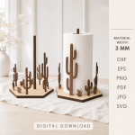 Paper Towel Roll Holder Bundle Laser Cut Files | Kitchen Towel Stand SVG | Wooden Paper Towel Dispenser DXF | CNC Cut File | Glowforge Digital Download - Image 10
