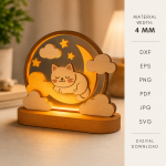 Kids LED Stand Laser Cut Bundle SVG | Night Light Display Base DXF | Glow Lamp Stand CNC Files | Wooden LED Light Holder Template PDF EPS PNG - Image 10