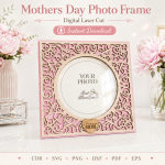 Mother's Day Photo Frame SVG | Mom Picture Frame Laser Cut File | Mother's Day Gift Template | CDR SVG PNG DXF PDF EPS | Digital Download - Image 11