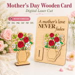 Mother's Day Gift for Mom | Wooden Greeting Card Laser Cut File | SVG DXF PDF EPS PNG CDR Download - Image 11