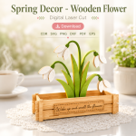 Spring Floral Decor Laser Cut File | Wooden Flower SVG | Farmhouse Decoration | Digital Download - Image 10