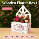 Flower Gift Box SVG | Wooden Floral Display Box | Digital Download | CDR SVG PNG DXF PDF EPS - Image 11