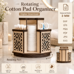 Rotating Organizer Bundle SVG Laser Cut, Wooden Desk Storage Caddy DXF, Makeup Holder, Craft Organizer Digital Download - Image 10