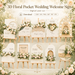 Wedding Welcome Sign SVG | 3D Floral Wedding Sign Laser Cut File | Digital Download