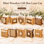 Mini Gift Box SVG | Wooden Box Laser Cut File | Digital Download | CDR SVG PNG DXF PDF EPS