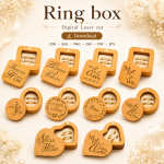 Ring Box 1 Laser Cut File | Wedding Ring Holder SVG | Digital Download