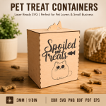 Pet Treat Containers Laser Cut SVG Bundle, Dog Cat Treat Jar Box, Pet Food Storage Template, Glowforge Ready CNC Files, DXF PDF EPS PNG - Image 11