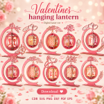 Valentine Lantern SVG | Hanging Lantern Laser Cut File | Digital Download