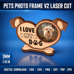 Pets Photo Frame Laser Cut SVG | Dog Cat Picture Frame CNC Files | Pet Memorial Photo Holder | Wooden Animal Frame Digital Download - Image 11