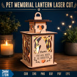 Pet Memorial Lantern Laser Cut File | Dog Cat Remembrance Candle Holder SVG | Personalized Pet Loss Sympathy Gift | Wooden Memorial Lantern CNC DXF PDF EPS - Image 11