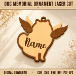 Dog Memorial Ornament SVG Laser Cut File | Pet Loss Keepsake Ornament | Personalized Dog Remembrance Decor | Rainbow Bridge Memorial Gift | CNC Glowforge Digital Download - Image 11