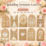 Wedding Invitation Laser Cut File | SVG Wedding Invitation Template | Digital Download