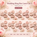 Wedding Ring Box 2 Laser Cut File | Ring Bearer Box SVG | Digital Download