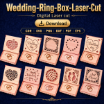 Wedding Ring Box Laser Cut File | Ring Holder SVG Template | Digital Download
