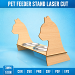 Pet Feeder Stand Laser Cut File | Raised Dog Cat Bowl Holder SVG | Wooden Elevated Pet Food Stand Template | CNC Digital Download DXF PDF EPS PNG CDR - Image 10