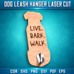 Dog Leash Hanger Laser Cut File | Pet Leash Holder SVG | Dog Wall Hook CNC Template | Paw Print Key Holder DXF PDF EPS Digital Download - Image 11