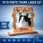 Pet Photo Frame Laser Cut File | Dog Cat Picture Frame SVG | Pet Memorial Frame DXF | Wooden Pet Portrait CNC Template - Image 11