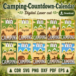 Camping Countdown Calendar Laser Cut File | Family Adventure Tracker SVG | Digital Download