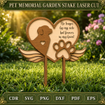 Pet Memorial Garden Stake SVG | Dog Cat Remembrance Laser Cut File | Rainbow Bridge Pet Grave Marker DXF PNG PDF EPS - Image 11