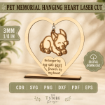 Pet Memorial Hanging Heart Laser Cut Files | Dog Cat Remembrance Ornament SVG | Pet Loss Sympathy Gift | Wooden Heart Memorial Decor | CNC Digital Download - Image 11