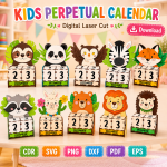 Kids Perpetual Calendar Laser Cut File | Montessori Learning Calendar SVG | Digital Download