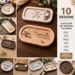 3D Wooden Serving Tray SVG Bundle, Laser Cut Tray Board Templates, Instant Download Files