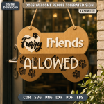 Dogs Welcome People Tolerated Sign SVG | Funny Dog Lover Laser Cut File | Pet Door Sign DXF CNC - Image 11