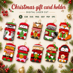 Christmas Gift Card Holder SVG | Wooden Gift Card Holder Laser Cut File