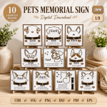 Pet Memorial Sign Laser Cut File, Dog Cat Remembrance SVG, Personalized Pet Loss Plaque, Rainbow Bridge Decor, CNC Digital Download