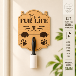 Pet Hair Roller Holder Digital File, Dog Cat Lint Roller Stand SVG, Pet Grooming Organizer Laser Cut DXF PDF EPS PNG - Image 11
