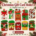 Christmas Money Holder SVG | Laser Cut Gift Card Holder | Digital Download