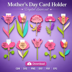 Mother's Day Gift Card Holder SVG | Laser Cut Mom Gift File | Digital Download