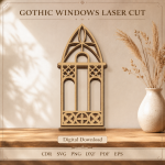 Gothic Windows Laser Cut SVG Bundle | 10 Cathedral Window Designs | Gothic Arch Wall Decor Files | Church Window CNC Pattern | CDR DXF PDF EPS PNG - Image 11