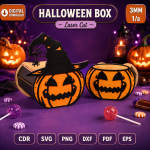 Halloween Candy Box Laser Cut Files | Spooky Party Favor Box SVG DXF EPS PDF | Pumpkin Ghost Bat Treat Box Template | Digital Download - Image 11