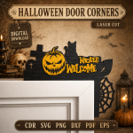 Halloween Door Corners Laser Cut Files | Spooky Door Frame Decor SVG DXF PDF | Haunted House Halloween CNC Template - Image 11