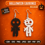 Halloween Earrings SVG | Spooky Laser Cut Earring Files | Digital Download - Image 11