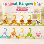 Wooden Animal Wall Hanger SVG | Kids Room Organization