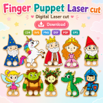 Wooden Finger Puppets SVG | Laser Cut Puppet Template