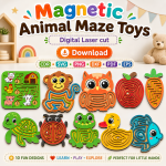 Magnetic Maze Board SVG | Educational Wooden Toy