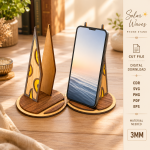 Dragon Phone Holder Laser Cut SVG, Fantasy Dragon Desk Stand, Wooden Phone Stand CNC File, Digital Download - Image 10