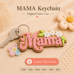Mother's Day Keychain SVG, Mom Gift Laser Cut Template, DIY Family Keepsake Download - Image 10