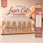 Mom Love You Desk Sign SVG, Laser Cut Gift for Mom, Glowforge Cricut CNC Files - Image 11