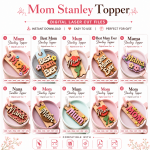 Mom Cup Topper SVG Bundle, Stanley Tumbler Topper Laser Cut Files, Gift for Mom Template