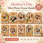 Personalized Mom Photo Frame SVG, Laser Cut Family Keepsake Frame, Mother’s Day Gift Template