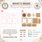 Flower Gift Boxes Laser Cut Bundle, Floral Box SVG, CNC Gift Box Template, Wedding Favor Box, DXF EPS PDF PNG Digital Files - Image 11