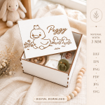 Kids Memory Boxes Bundle Laser Cut Files, Baby Keepsake Box SVG, Children Storage Box DXF, Personalized Wooden Memory Box, CDR PNG PDF EPS - Image 11