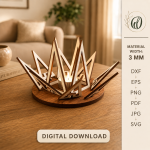 3D Candle Holders Bundle Laser Cut Files, Wooden Tea Light Holder SVG, Candle Stand DXF, CNC Decor Template, Glowforge Ready Design - Image 11