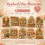 Miniature Mother's Day Laser Cut Files, SVG DXF PDF Bundle, Handmade Gift Decor Download